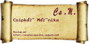 Csipkó Mónika névjegykártya